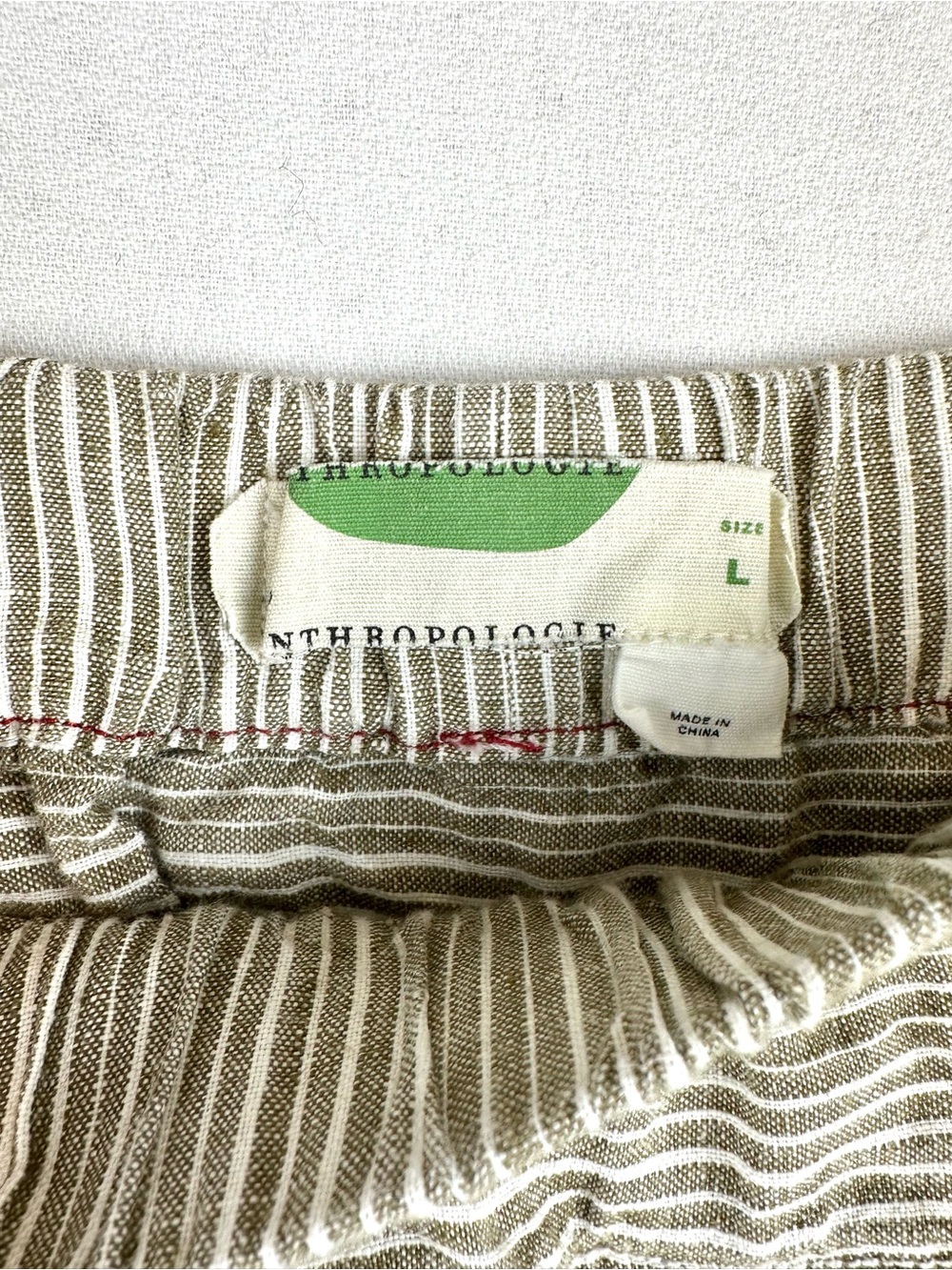 Anthropologie Linen Stripe Pull On Pants - Picture 6 of 10